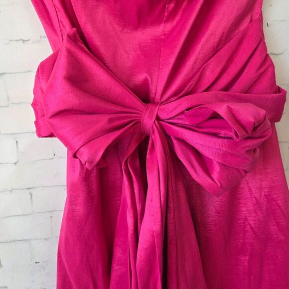 Likely Merino Dress Size 2 Fuchsia Pink Strapless Prom Homecoming Big Bow NEW - Picture 7 of 15